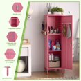 thumbnail image 5 of Metal Lockers with Handle and 2 Pegboard & 5 Hooks for Home,Gym, School, Office,Garage,Pink,15" D x 15" W x 54.45" H,Required Assembly, 5 of 15