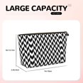 thumbnail image 3 of Black White Lattice Print Travel Handbag Leather Purse Organizer Tidy Bag Purse Toiletry Clutch For Women, 3 of 7