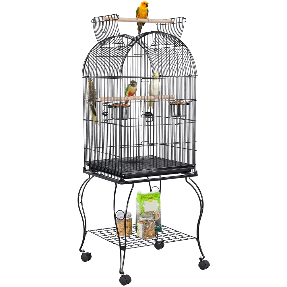 Yaheetech 59 Inch Open Top Rolling Metal Bird Cage photo 2
