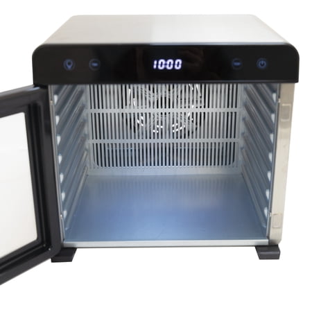 NESCO 8-Tray Stainless Steel Food Dehydrator, 650W Professional Food Dehumidifier with Glass Window for Beef Jerky, Herbs, and Dog Treats
