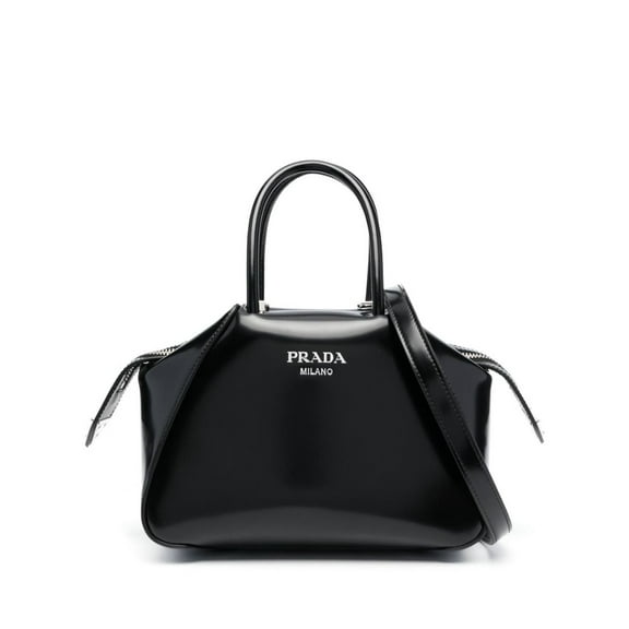 Prada Women's Supernova Brushed Leather Tote Bag Black