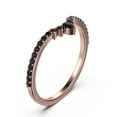 thumbnail image 2 of Wedding Band 0.28ct Pear and Round Cut Black Diamond Moissanite Ring 18K Rose Gold Over Silver, 2 of 4