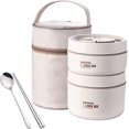 thumbnail image 5 of Insulated Bento Box, Stackable Insulated Lunch Box, Portable Food Container With Lunch Bag, Stackable Leakproof Stainless Steel Food Container, 5 of 5