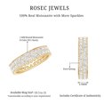 thumbnail image 6 of Rosec Jewels Certified Moissanite Wedding Band Ring - Eternity Band - D-VS1 Quality, 10K Yellow Gold, US 7.50, 6 of 7