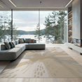 thumbnail image 2 of ODIKA 8'x10' Beige Gray Radial Burst Abstract Splatter Washable Area Rug Dynamic Starburst Pattern with Contemporary for Dining Room, Large Office, Lounge, Non-Slip Chair-Friendly Mat, 2 of 7