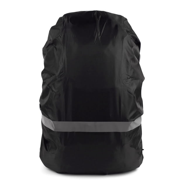 Backpack Dust Cover, Waterproof Reflective Strip Backpack Rain Cover Oxford Cloth for Cycling Black