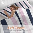 thumbnail image 5 of Pink Navy Blue Striped Bedding 3 Piece Duvet Cover Set Full Size, Farmhouse Stripe Art Soft Microfiber Comforter Cover with Zipper Closure & Pillowcases, Wrinkle & FadeResistant Quilt Cover, 5 of 9