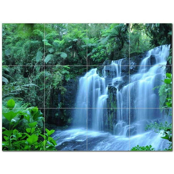 Waterfall Photo Ceramic Tile Mural Kitchen Backsplash Bathroom Shower 406126-M43