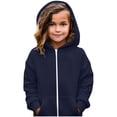 thumbnail image 4 of Kids Hoodie Kids Blue Zip up Hoodies Long Sleeve Lightweight Pullover Tops Loose Sweatshirt Fall Winter Clothes Size 7-8 Years Boys Clothes Kids Clothes, 4 of 6