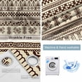 thumbnail image 4 of Boho Blackout Curtains for Bedroom/Living Room, Thermal Insulated Kitchen Curtains, Beige Brown Traditional Ethnic Geometric Motifs Grommet Darkening Window Treatment Drapes 42"x63"x2, 4 of 8