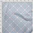 thumbnail image 3 of oneOone Viscose Chiffon Blue Fabric Dot & Quatrefoil Geometric Craft Projects Decor Fabric Printed By The Yard 42 Inch Wide, 3 of 4