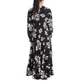 thumbnail image 3 of HBGVBA Girl's Floral Print Maxi Dress Muslim Long Sleeve V-Neck Ankle Length Robe Dresses Floral Embroidery Floral Print Ruffle Modest Daily Wear 3-14 Years, 3 of 5