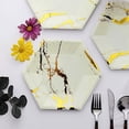 thumbnail image 3 of BalsaCircle 25 Ivory 8.5" Hexagon Gold Marble Design Disposable Paper Salad Plates Wedding Tableware, 3 of 7