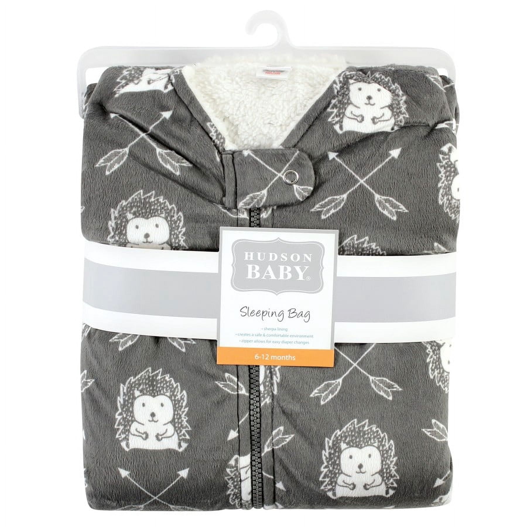 Hudson Baby Unisex Baby Mink with Faux Shearling Inner Sleeping Bag, Sack, Blanket, Hedgehog, 0-6 Months