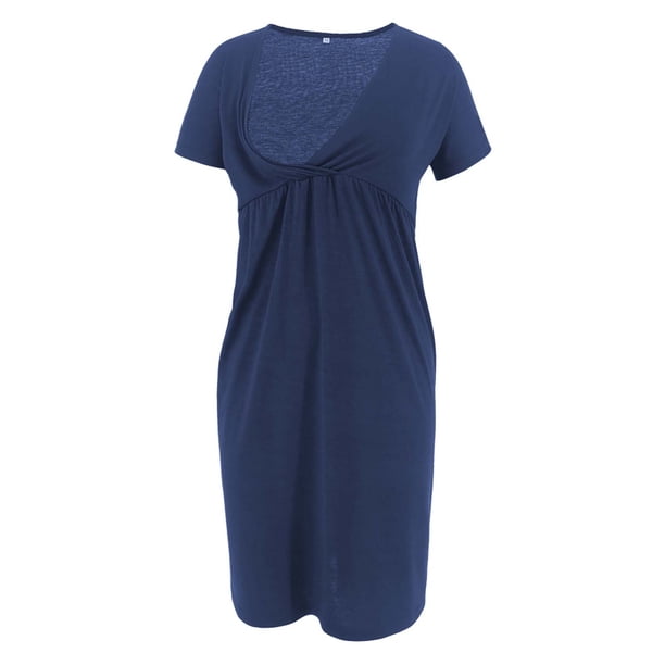 white christmas dresses Latched Mama Coastline Cotton Zip Nursing Dress main image 0
