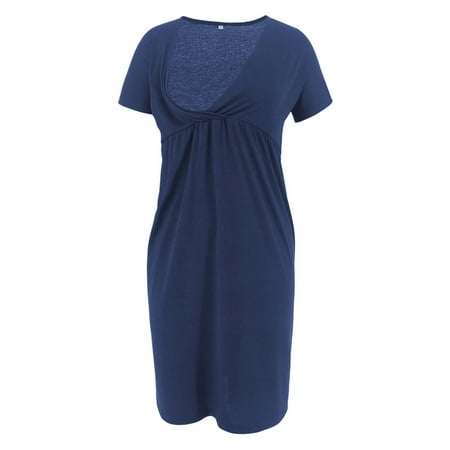 

Egmy Maternity Breastfeeding Dress Women Clothes V Neck Short Sleeved
