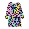 thumbnail image 3 of GERsome Girls Long Sleeve Dress Crewneck A Line Twirly Skater School Party Playful Print Dress 4-14 Years, 3 of 4