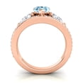 thumbnail image 4 of 2.00 Carat Pear Cut Aquamarine Gemstone & Natural Diamond Unique Three Stone Engagement Ring for Ladies Solid 18K Rose Gold Size 7 by Diamond Capitals, 4 of 8