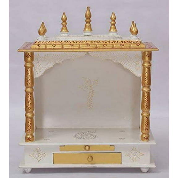 Wooden Large Puja Mandir / Designer Puja Mandir With Storage Cabinets / Pooja Mandap / Wall Hanging And Table Top Mandir / Pooja Devghar