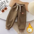 thumbnail image 2 of Pantalones de lana gruesa para niños, ropa de exterior para invierno, pantalones con puños de pelo de Camel para niños pequeños, ropa de abrigo de otoño e invierno para bebés, 2 of 5