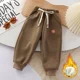 thumbnail image 2 of Pantalones de lana gruesa para niños, ropa de exterior para invierno, pantalones con puños de pelo de Camel para niños pequeños, ropa de abrigo de otoño e invierno para bebés, 2 of 5