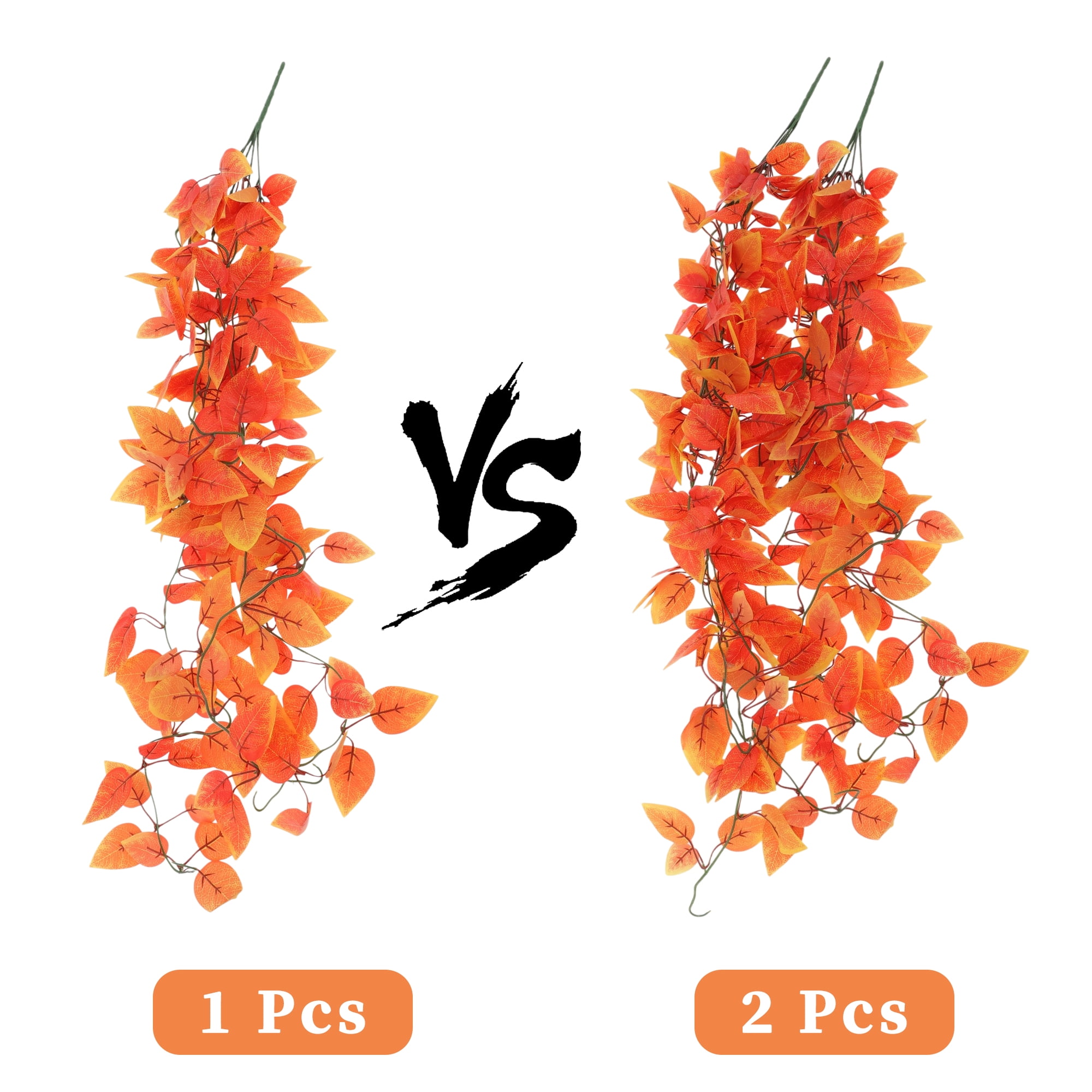 Unique Bargains 2pcs Fake Autumn Plants 41.34" Faux Autumn Leaves