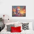 thumbnail image 4 of Susaid Meditating Cute Horse Pattern Canvas Wall Decor Poster Framed Artwork Decoration for Bedroom Home Office Ready to Hang,Horizontal, 4 of 6