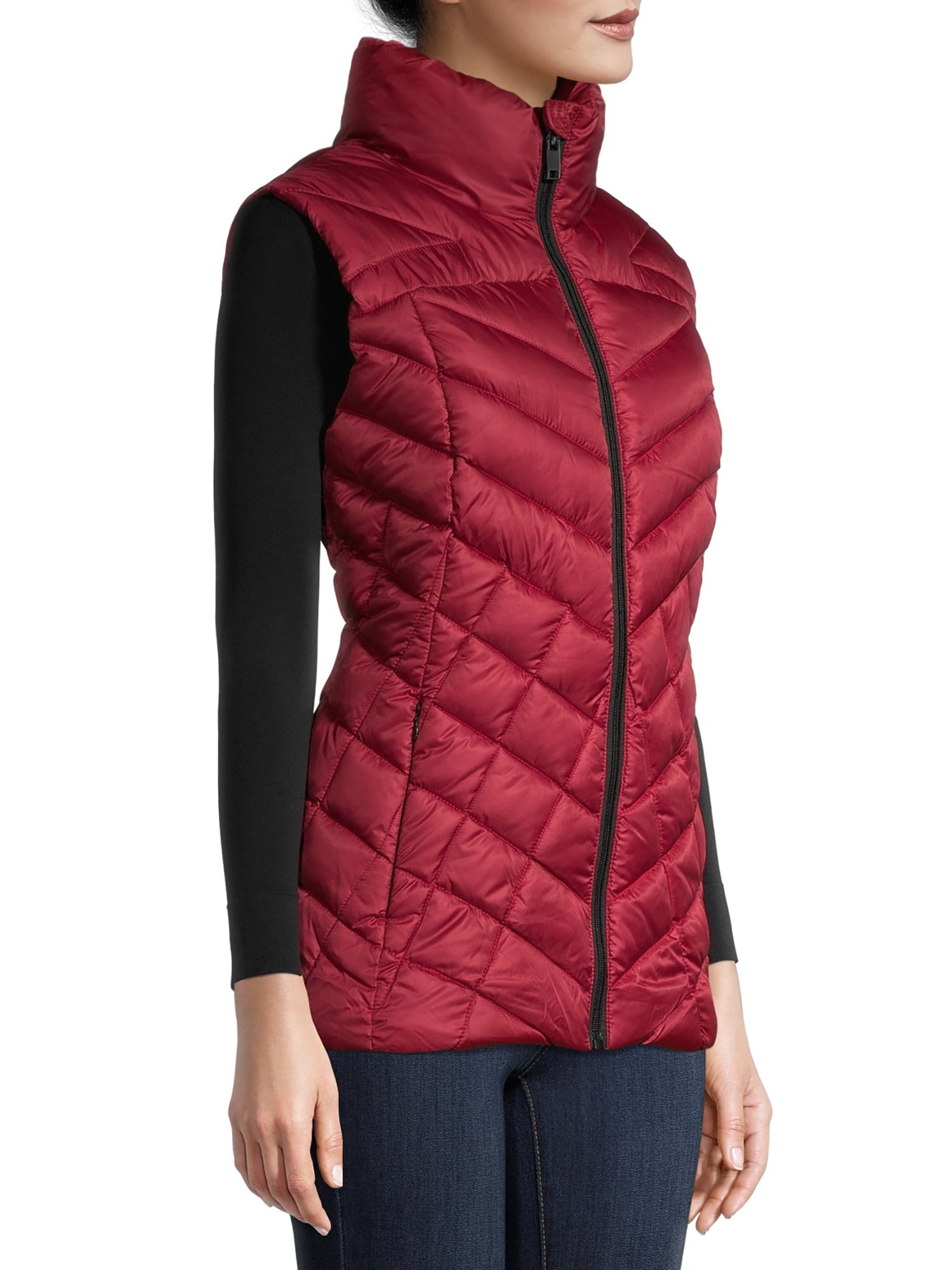 Chevron Quilted Puffer Vest - Walmart 