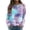 Purple, variant on Womens Tie Dye Sweatshirt Colorful Printed Crewneck Long Sleeve Sweatshirts Casual Loose Fit Cozy Spring Fall Graphic Pullover Tops
