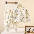 thumbnail image 2 of masbird Cotton 2 Piece Pajamas Boys Girls Long Sleeve Sets Toddler Pjs Kids Fall Winter Sleepwear Sets for 6-12 Months 12-24 Months 2 3 4 5 6 7 8 9 T Children(Brown,6-12 M), 2 of 4