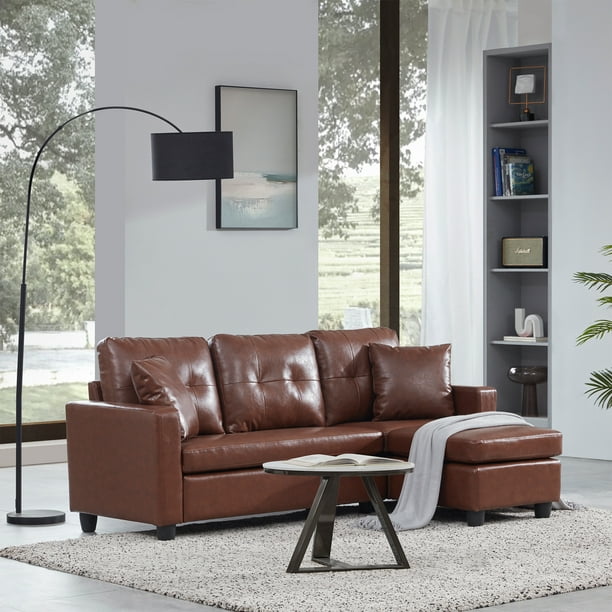 Belleze Altera Convertible Sectional, Small Designer Sectional Sofa
