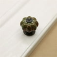 thumbnail image 4 of 5 tiradores de cerámica para cajón de estilo europeo, pomos para muebles, forma de calabaza, verde Vintage con tornillos, 4 of 5