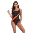 thumbnail image 4 of SWSMCLT Women's Athletic One Piece Bathing Suit Sporty Cheeky Swimming Suit High Cut Racing Cut Out Back Swimsuit Swimwear Orange 16, 4 of 4