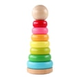 thumbnail image 1 of GEMEM Anillos apilables de juguete, apilador de arcoíris de madera, juguetes de aprendizaje para niños pequeños de 18 meses y 2 años, no tóxico, 1 of 5