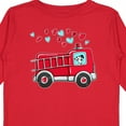 thumbnail image 4 of Inktastic Valentine Fire Truck with Cute Dalmatian and Hearts Boys or Girls Long Sleeve Toddler T-Shirt, 4 of 5