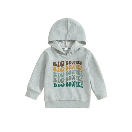 

Toddler Baby Boys Big Brother Hoodie Sweatshirt Long Sleeve Pullover Tops Outerwear Fall Clothes