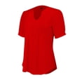thumbnail image 6 of T Shirts For Women Womens Tops V Neck Tops Puff Short Sleeve T Shirt Pleated Floral Printed Tunic Blouse Shirts, 6 of 7