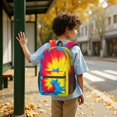 thumbnail image 6 of Red and Green Tie Dye Pattern 17" School Backpacks for Teens,Waterproof Oxford Fabric,S-Shape Padded Straps for School,Travel,Hiking,Camping, 6 of 6