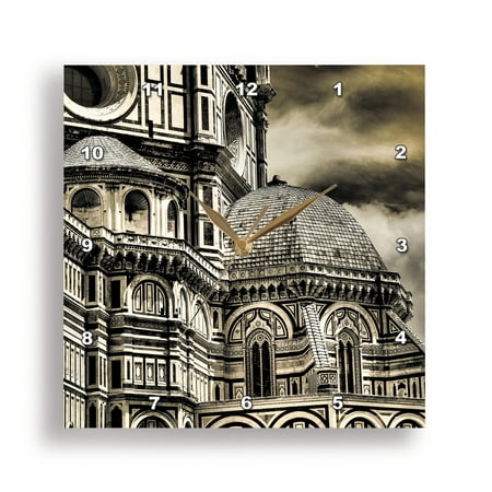 3dRose, Italy, Florence. Infrared of Florence and duomo, 15x15 Wall Clock