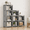 Three-row Grey, variant on HioHa 4-Cube Storage Organizer, Portable Cube Shelf Bookcase, Space Saving Cubby Storage Shelves for Closet, Bedroom, Home Office, Gray