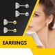 thumbnail image 3 of Pendientes de 5 piezas, pernos de cristal chapados en perno, accesorios de joyería geométrica, decoraciones de cartílago, moda para mujeres y Ropa, zapatos y accesorios Miscelánea dorado 0.8*6*4mm Sonducket AP009679-24B, 3 of 6