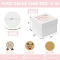 thumbnail image 2 of 3 Pack Cake Boxes, 10x10x8 Inches Tall Box with Boards, White Bakery Boxes Window, Disposable Containers Lids for Cake, Donuts, Pies, Cookies, Wedding, Birthday, Party, 2 of 4