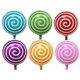 thumbnail image 2 of Globos de piruleta coloridos de 18 pulgadas, globos de papel de aluminio para dulces, globos de Mylar en espiral para decoraciones de fiesta, paquete de 24 Ormromra WRLF-709, 2 of 8