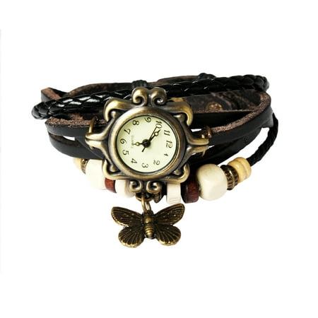 Beautiful Bohemian Style Retro Handmade Leather Butterfly Women's Watch (Best Made Watches Under 1000)