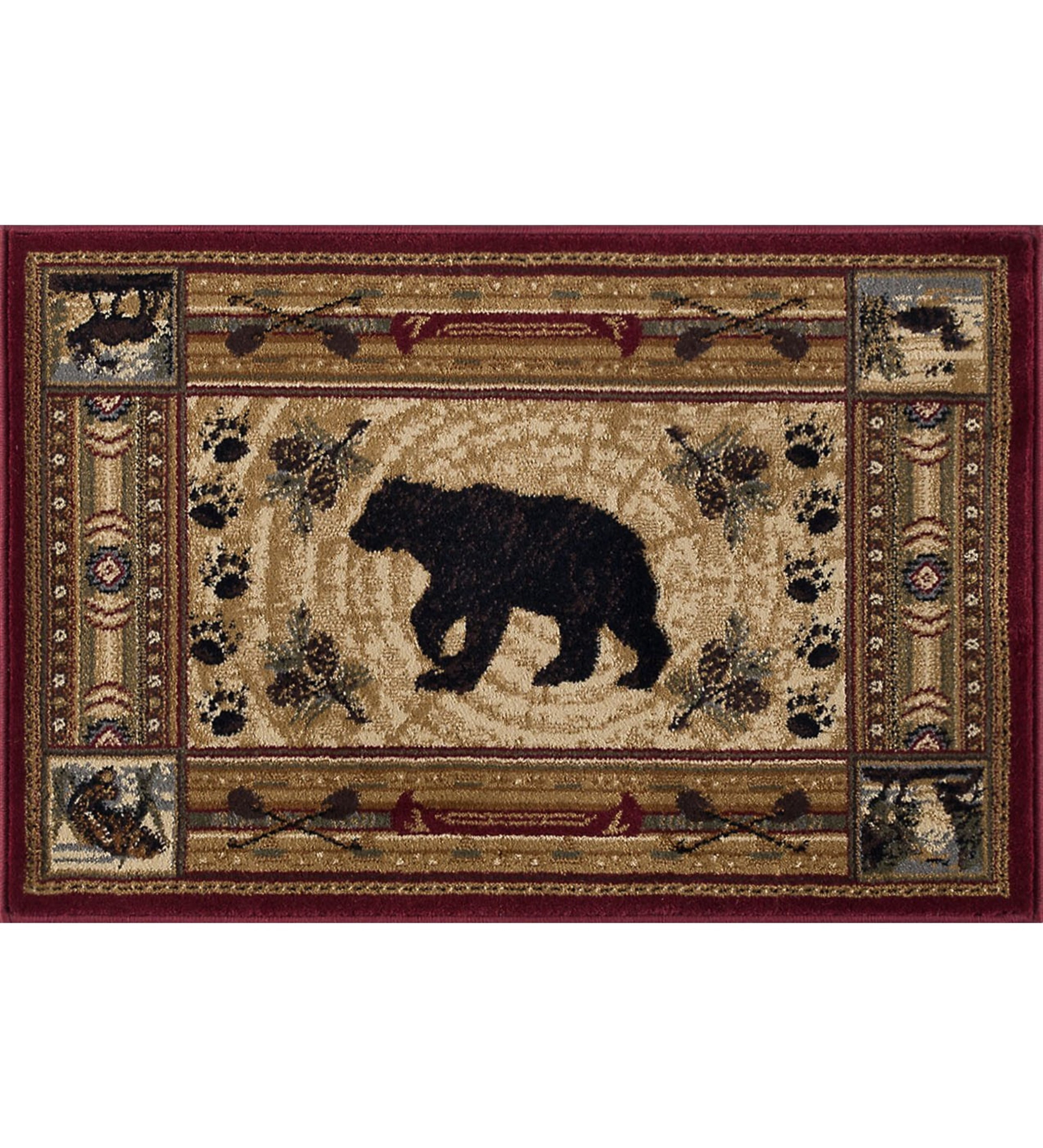Nature Novelty 2' x 3' Brown and Beige Polypropylene Indoor Area Rug