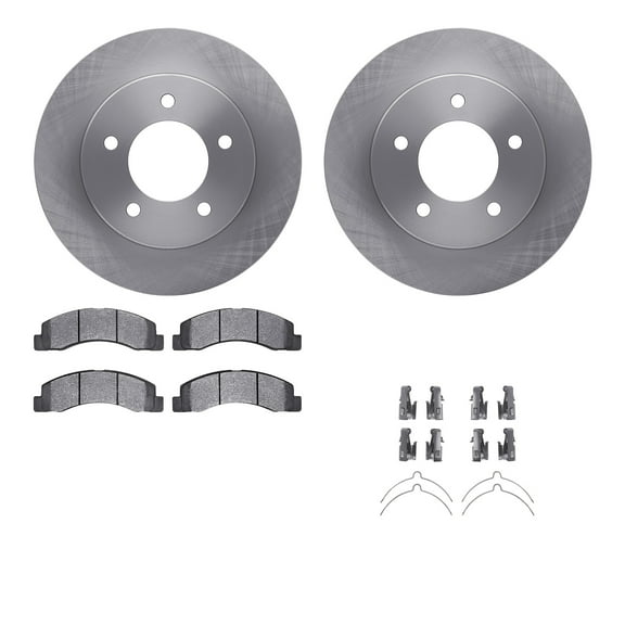Dynamic Friction Company Front Brake Rotors with Heavy Duty Brake Pads includes Hardware 6212-99501