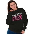 thumbnail image 4 of Pray For A Cure Breast Cancer Aware Women Crewneck Sweatshirt Brisco Brands S, 4 of 6