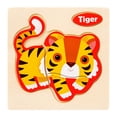 thumbnail image 1 of F Kids Educational Wood Puzzle With Tiger Theme, Fine Motor Development Toy, Animal Traffic Learning Activity, 1 of 8