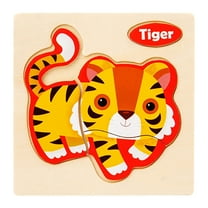 toys under $5! Wooden Jigsaw Puzzles for Kids Ages 1-3,6 Pieces Toddler Animal Puzzles Toys Gifts for 1 2 3 Year Old Boys Girls Learning Educational Preschool Toys