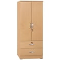 thumbnail image 1 of Better Home NW-108-BEE Armoire Garde-Robe en Bois Grace à 2 Portes avec 2 Tiroirs, Érable, 1 of 10